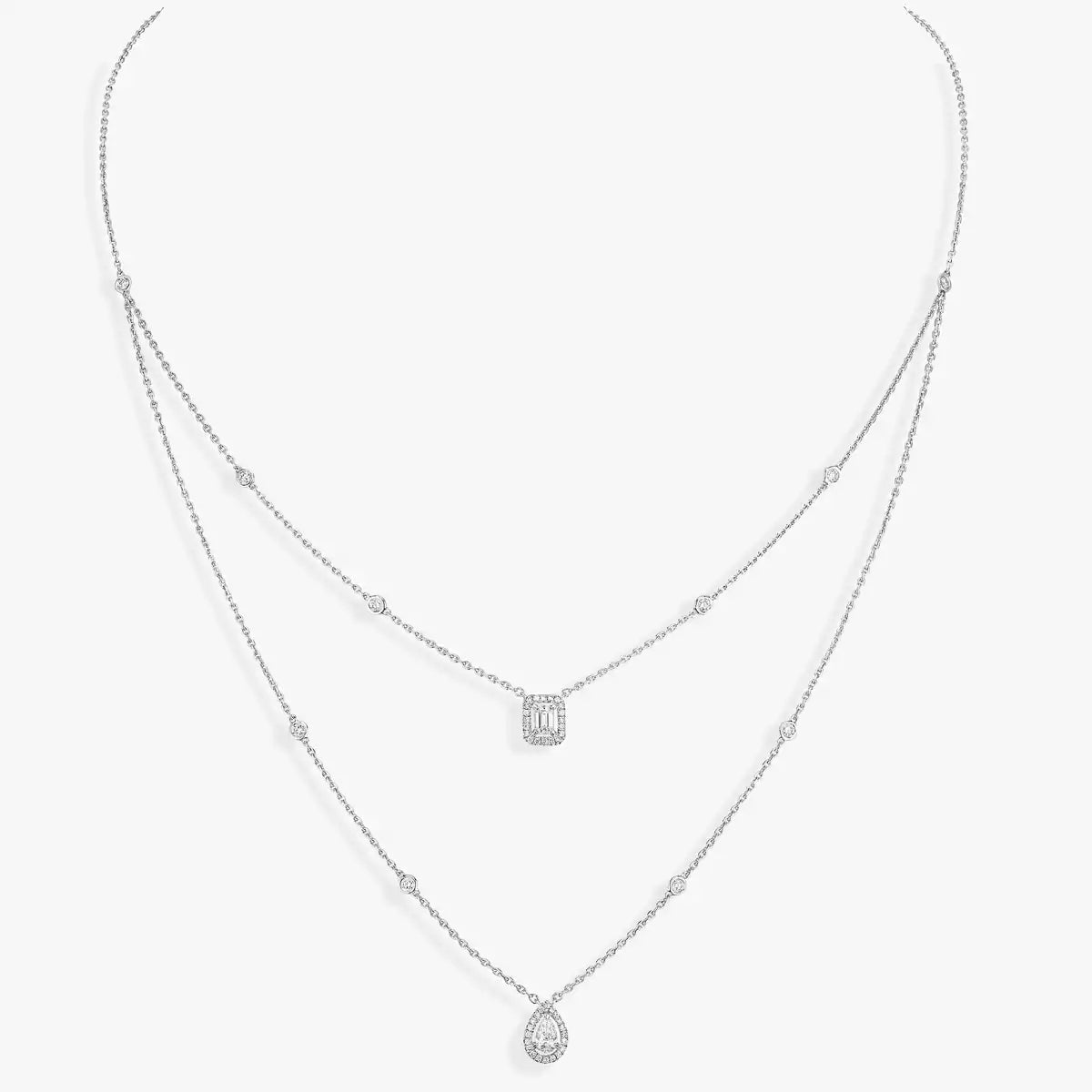 [Twinkle jewelrys]Diamond Necklace My Twin 2 Rows