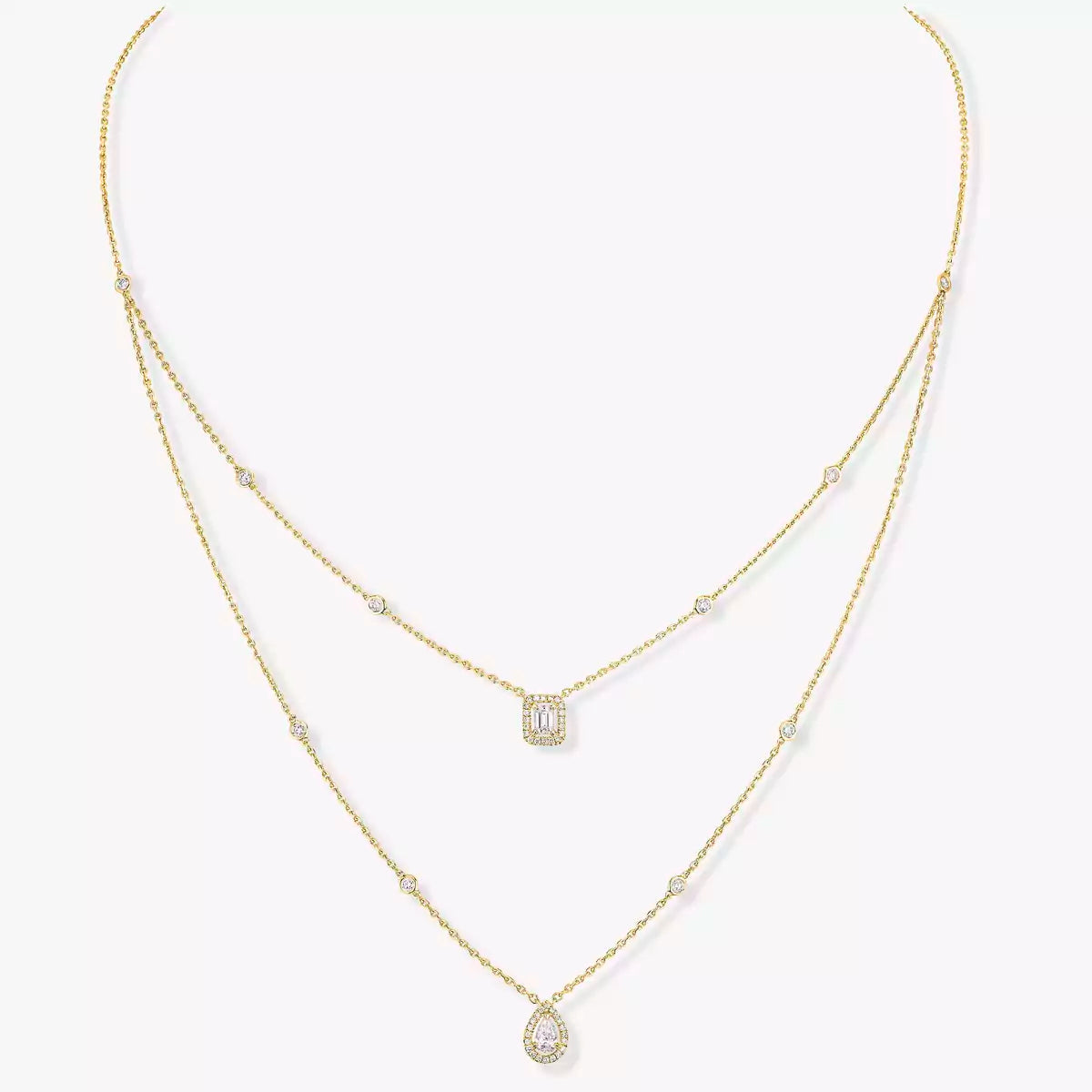 [Twinkle jewelrys]Diamond Necklace My Twin 2 Rows