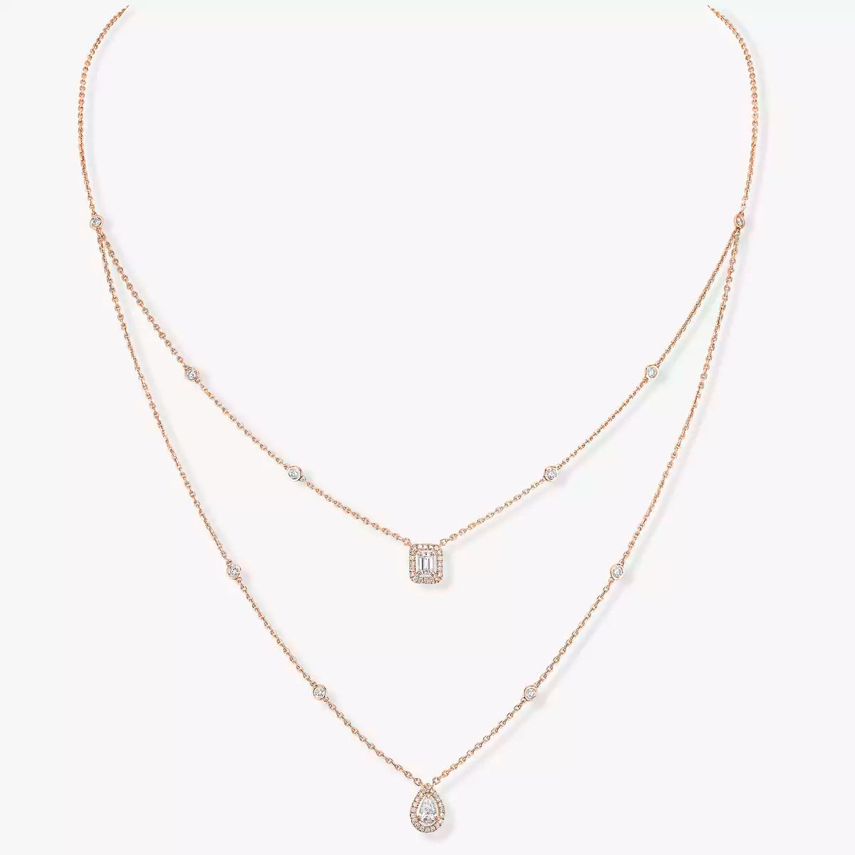 [Twinkle jewelrys]Diamond Necklace My Twin 2 Rows