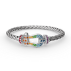 ¡®Twinkle jewelry¡¯FORC LARGE HORSESHOE  COLORED DIAMOND BRACELET SILVER