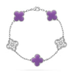 [Twinkle jewelry]New CLOVER 5 MOTIF LIGHT PURPLE BRACELET COLLECTION