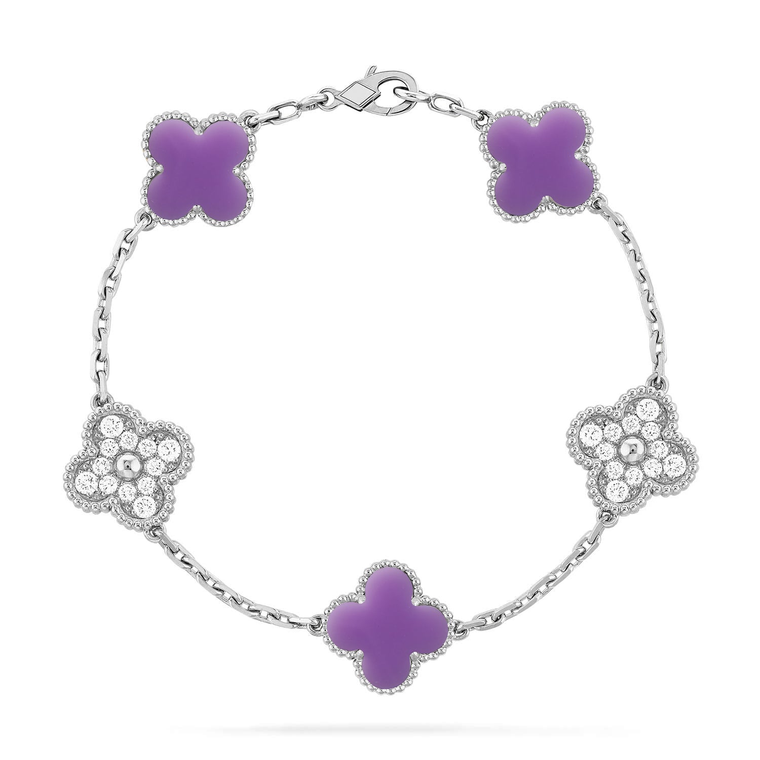 [Twinkle jewelry]New CLOVER 5 MOTIF LIGHT PURPLE BRACELET COLLECTION