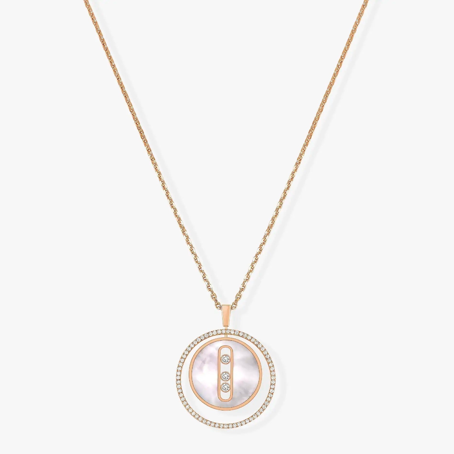 [Twinkle jewelrys]LUCKY MOVE MM NACRE BLANCHE DIAMOND NECKLACE