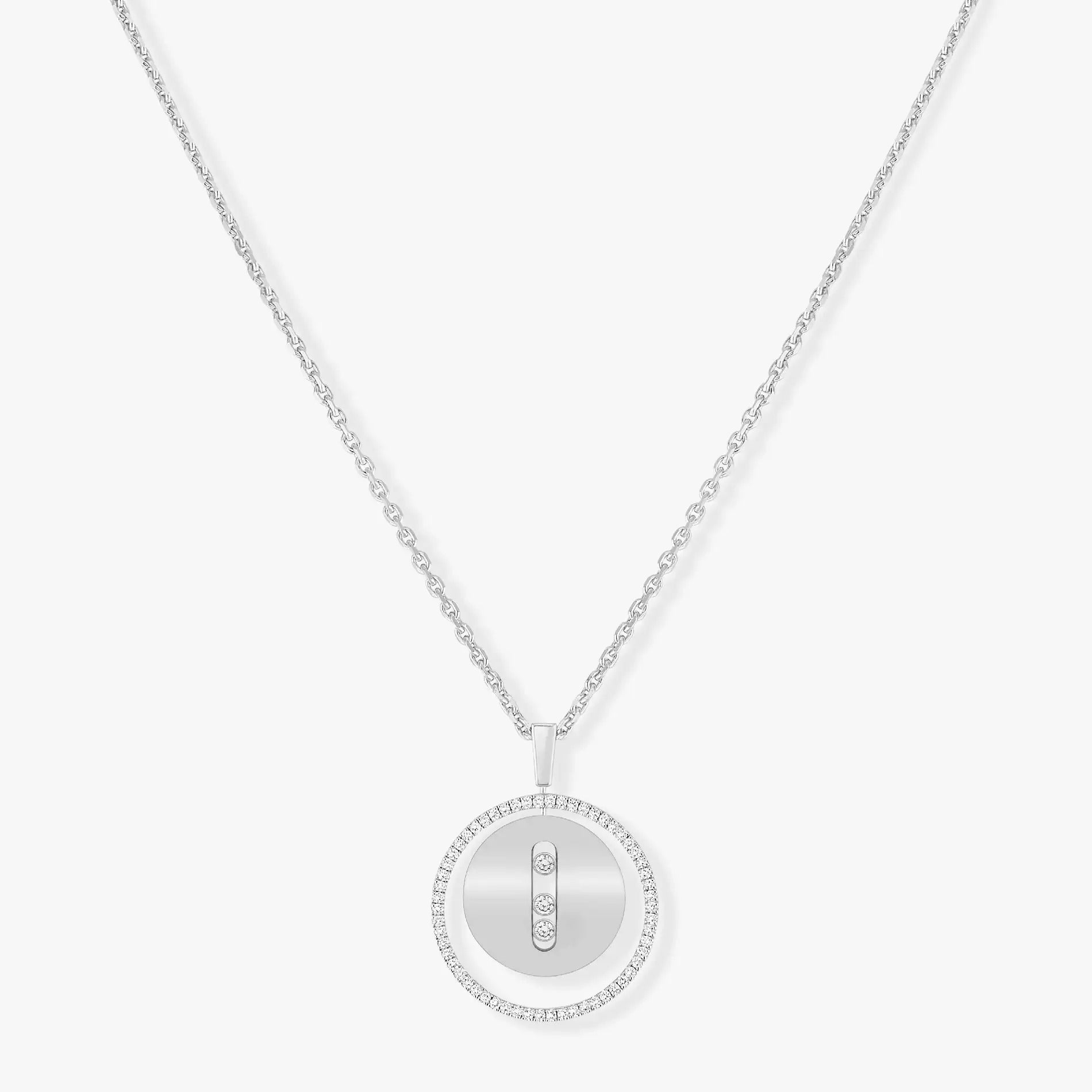 [Twinkle jewelrys]LUCKY MOVE MM SILVER DIAMOND NECKLACE