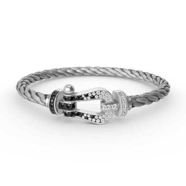 ¡®Twinkle jewelry¡¯FORCE LARGE HORSESHOE BLACK WHITE DIAMOND BRACELET SILVER
