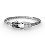 ¡®Twinkle jewelry¡¯FORCE LARGE HORSESHOE BLACK WHITE DIAMOND BRACELET SILVER