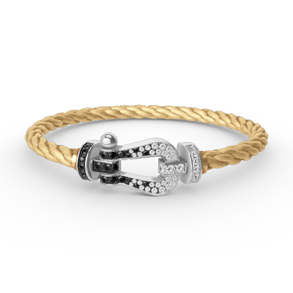 ¡®Twinkle jewelry¡¯FORCE LARGE HORSESHOE BLACK WHITE DIAMOND BRACELET SILVER