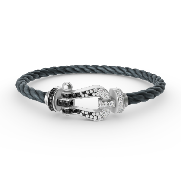 ¡®Twinkle jewelry¡¯FORCE LARGE HORSESHOE BLACK WHITE DIAMOND BRACELET SILVER