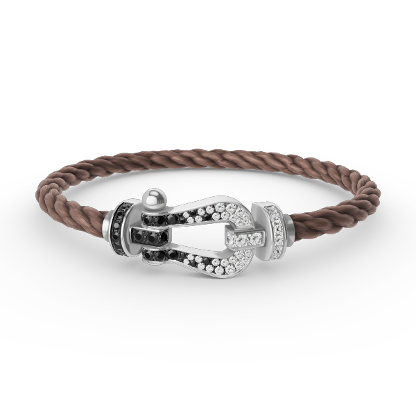 ¡®Twinkle jewelry¡¯FORCE LARGE HORSESHOE BLACK WHITE DIAMOND BRACELET SILVER
