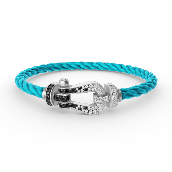 ¡®Twinkle jewelry¡¯FORCE LARGE HORSESHOE BLACK WHITE DIAMOND BRACELET SILVER