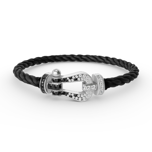 ¡®Twinkle jewelry¡¯FORCE LARGE HORSESHOE BLACK WHITE DIAMOND BRACELET SILVER
