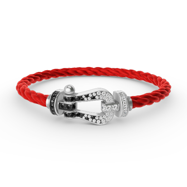 ¡®Twinkle jewelry¡¯FORCE LARGE HORSESHOE BLACK WHITE DIAMOND BRACELET SILVER