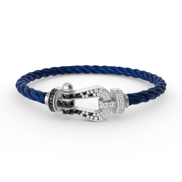 ¡®Twinkle jewelry¡¯FORCE LARGE HORSESHOE BLACK WHITE DIAMOND BRACELET SILVER
