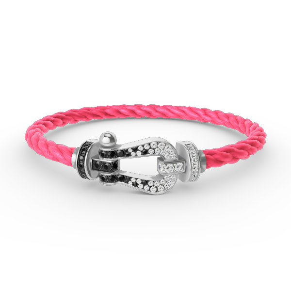 ¡®Twinkle jewelry¡¯FORCE LARGE HORSESHOE BLACK WHITE DIAMOND BRACELET SILVER