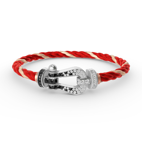 ¡®Twinkle jewelry¡¯FORCE LARGE HORSESHOE BLACK WHITE DIAMOND BRACELET SILVER