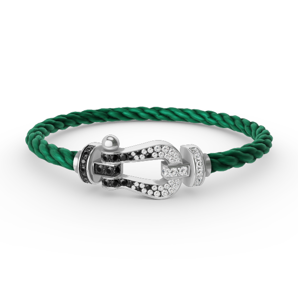 ¡®Twinkle jewelry¡¯FORCE LARGE HORSESHOE BLACK WHITE DIAMOND BRACELET SILVER