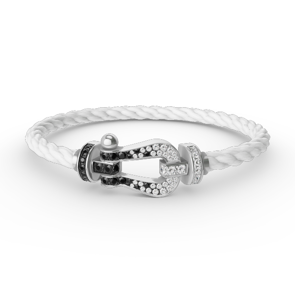 ¡®Twinkle jewelry¡¯FORCE LARGE HORSESHOE BLACK WHITE DIAMOND BRACELET SILVER