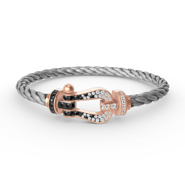 ¡®Twinkle jewelry¡¯FORCE LARGE HORSESHOE BLACK WHITE DIAMOND BRACELET ROSE GOLD