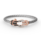¡®Twinkle jewelry¡¯FORCE LARGE HORSESHOE BLACK WHITE DIAMOND BRACELET ROSE GOLD