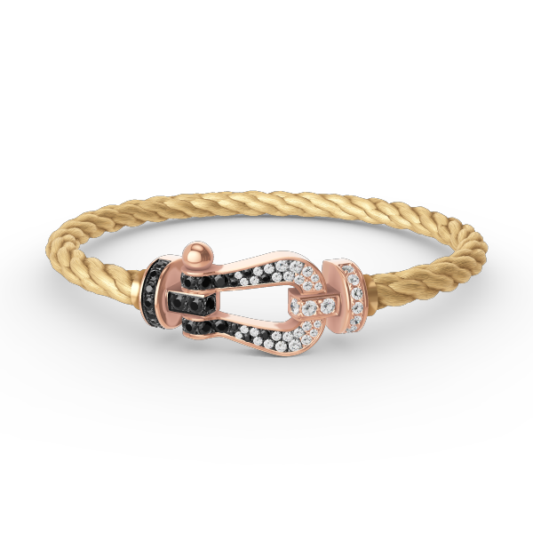 ¡®Twinkle jewelry¡¯FORCE LARGE HORSESHOE BLACK WHITE DIAMOND BRACELET ROSE GOLD