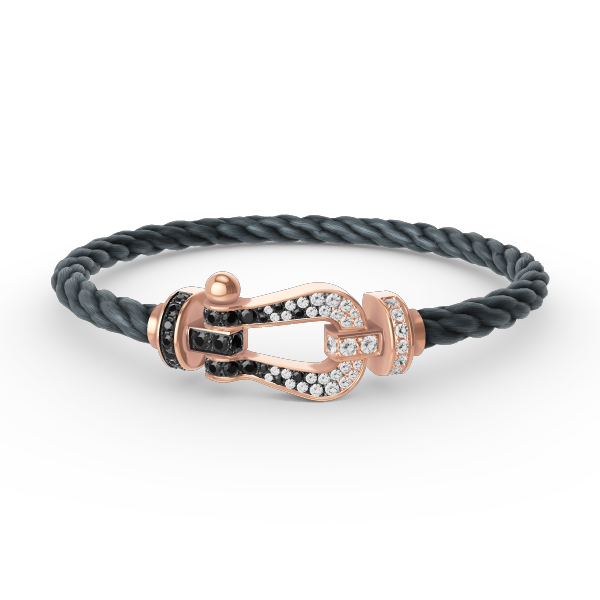 ¡®Twinkle jewelry¡¯FORCE LARGE HORSESHOE BLACK WHITE DIAMOND BRACELET ROSE GOLD
