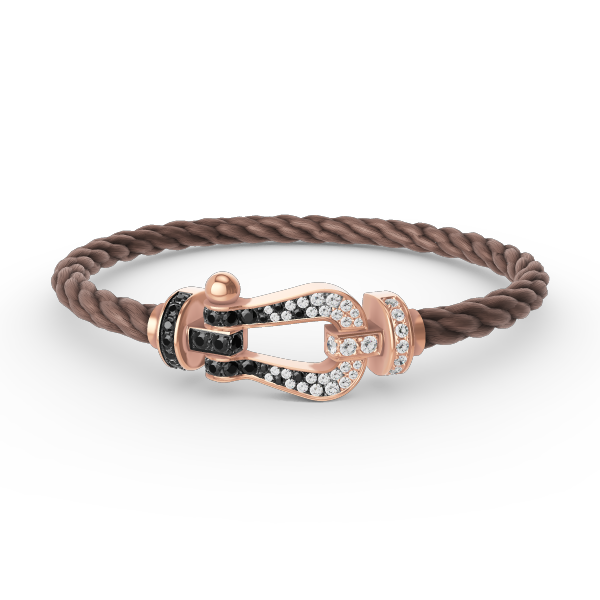 ¡®Twinkle jewelry¡¯FORCE LARGE HORSESHOE BLACK WHITE DIAMOND BRACELET ROSE GOLD
