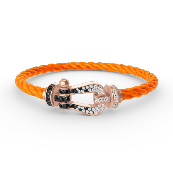 ¡®Twinkle jewelry¡¯FORCE LARGE HORSESHOE BLACK WHITE DIAMOND BRACELET ROSE GOLD