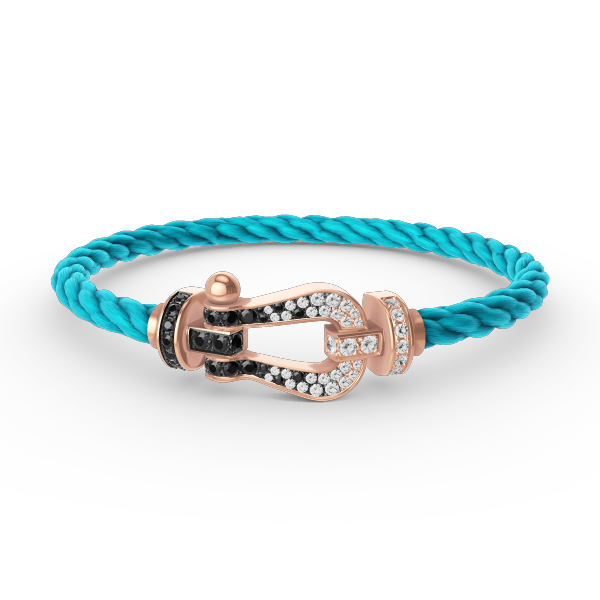 ¡®Twinkle jewelry¡¯FORCE LARGE HORSESHOE BLACK WHITE DIAMOND BRACELET ROSE GOLD