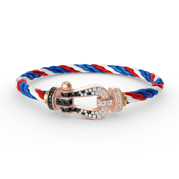 ¡®Twinkle jewelry¡¯FORCE LARGE HORSESHOE BLACK WHITE DIAMOND BRACELET ROSE GOLD