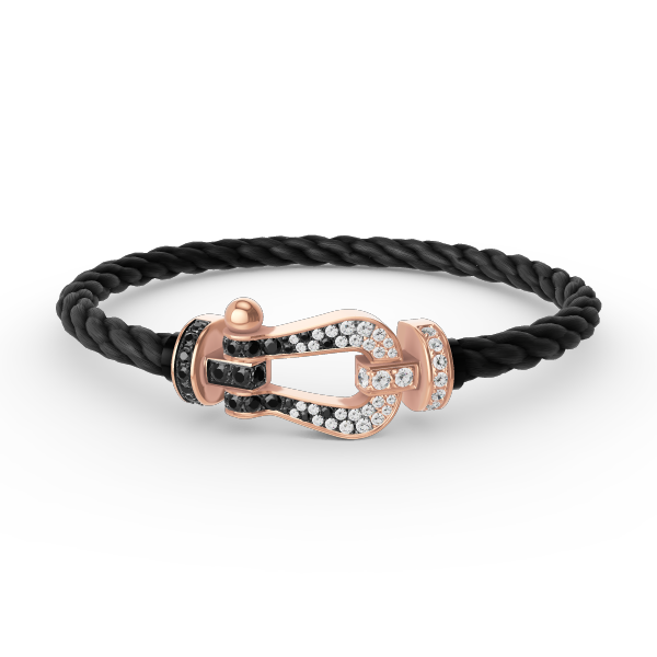 ¡®Twinkle jewelry¡¯FORCE LARGE HORSESHOE BLACK WHITE DIAMOND BRACELET ROSE GOLD