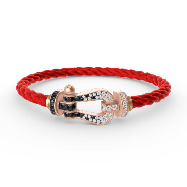 ¡®Twinkle jewelry¡¯FORCE LARGE HORSESHOE BLACK WHITE DIAMOND BRACELET ROSE GOLD