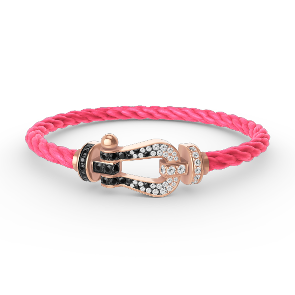 ¡®Twinkle jewelry¡¯FORCE LARGE HORSESHOE BLACK WHITE DIAMOND BRACELET ROSE GOLD