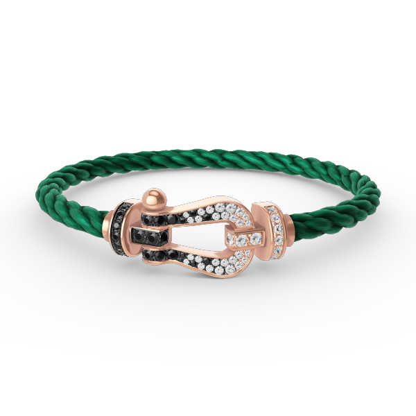 ¡®Twinkle jewelry¡¯FORCE LARGE HORSESHOE BLACK WHITE DIAMOND BRACELET ROSE GOLD