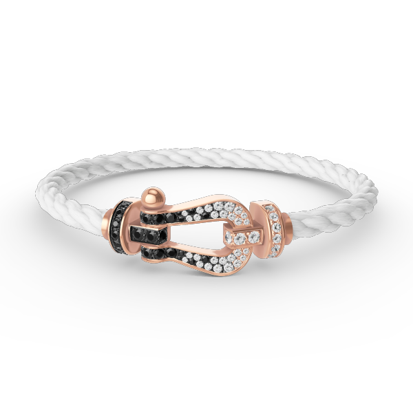¡®Twinkle jewelry¡¯FORCE LARGE HORSESHOE BLACK WHITE DIAMOND BRACELET ROSE GOLD