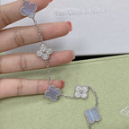 [Twinkle jewelry]New  CLOVER 5 MOTIF PURPLE CHALCEDONY BRACELET COLLECTION