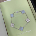 [Twinkle jewelry]New  CLOVER 5 MOTIF PURPLE CHALCEDONY BRACELET COLLECTION