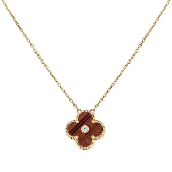 ¡®Twinkle jewelry¡¯CLOVER 15MM DIAMOND AND YELLOW TIGER'S EYE AGATE necklace