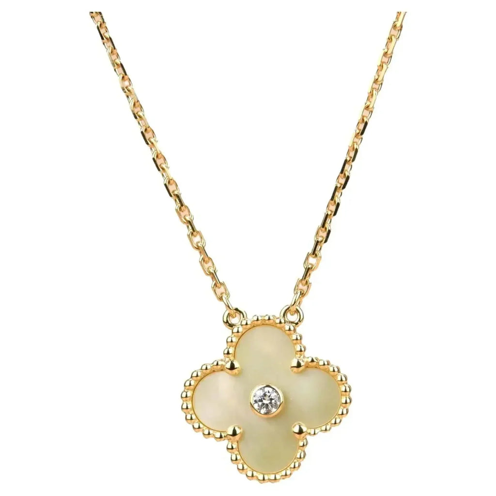 ¡®Twinkle jewelry¡¯CLOVER 15MM DIAMOND GOLD MOTHER OF PEARL NECKLACE