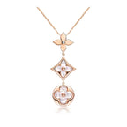 ¡®Twinkle jewelry¡¯COLOR BLOSSOM LARIAT NECKLACE PINK GOLD WHITE MOTHER PEARL AND DIAMOND