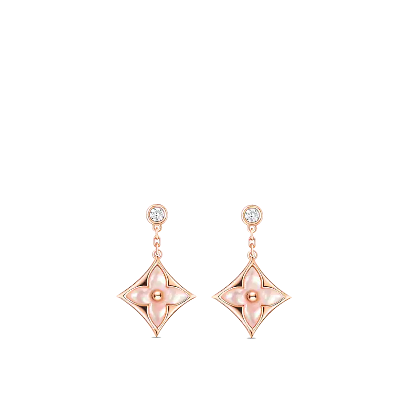 ¡®Twinkle jewelry¡¯DOUBLE STAR PINK GOLD MOP DROP EARRINGS