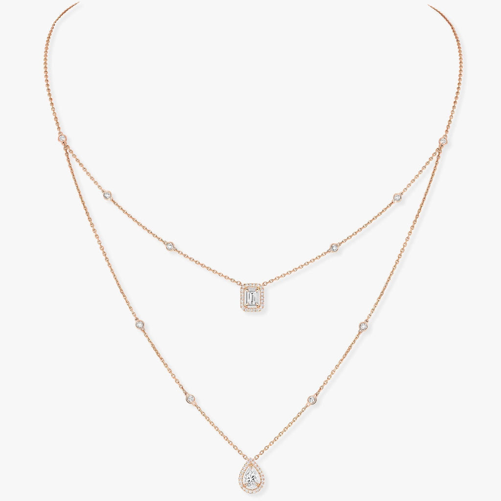 [Twinkle jewelrys]MY TWIN 2 ROW DIAMOND NECKLACE