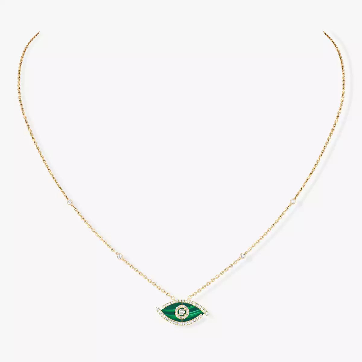 [Twinkle jewelrys]Lucky Eye Diamond Necklace in Rose Gold and Turquoise