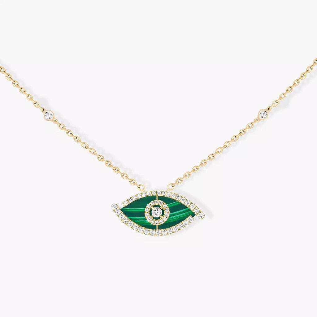 [Twinkle jewelrys]Lucky Eye Diamond Necklace in Rose Gold and Turquoise