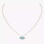 [Twinkle jewelrys]Lucky Eye Diamond Necklace in Rose Gold and Turquoise