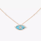 [Twinkle jewelrys]Lucky Eye Diamond Necklace in Rose Gold and Turquoise