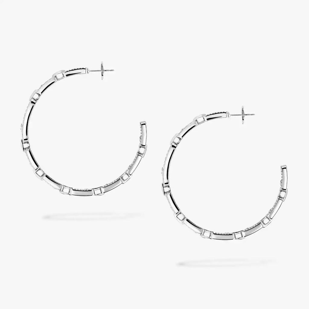 [[Twinkle jewelrys]Move Link Diamond Hoop Earrings