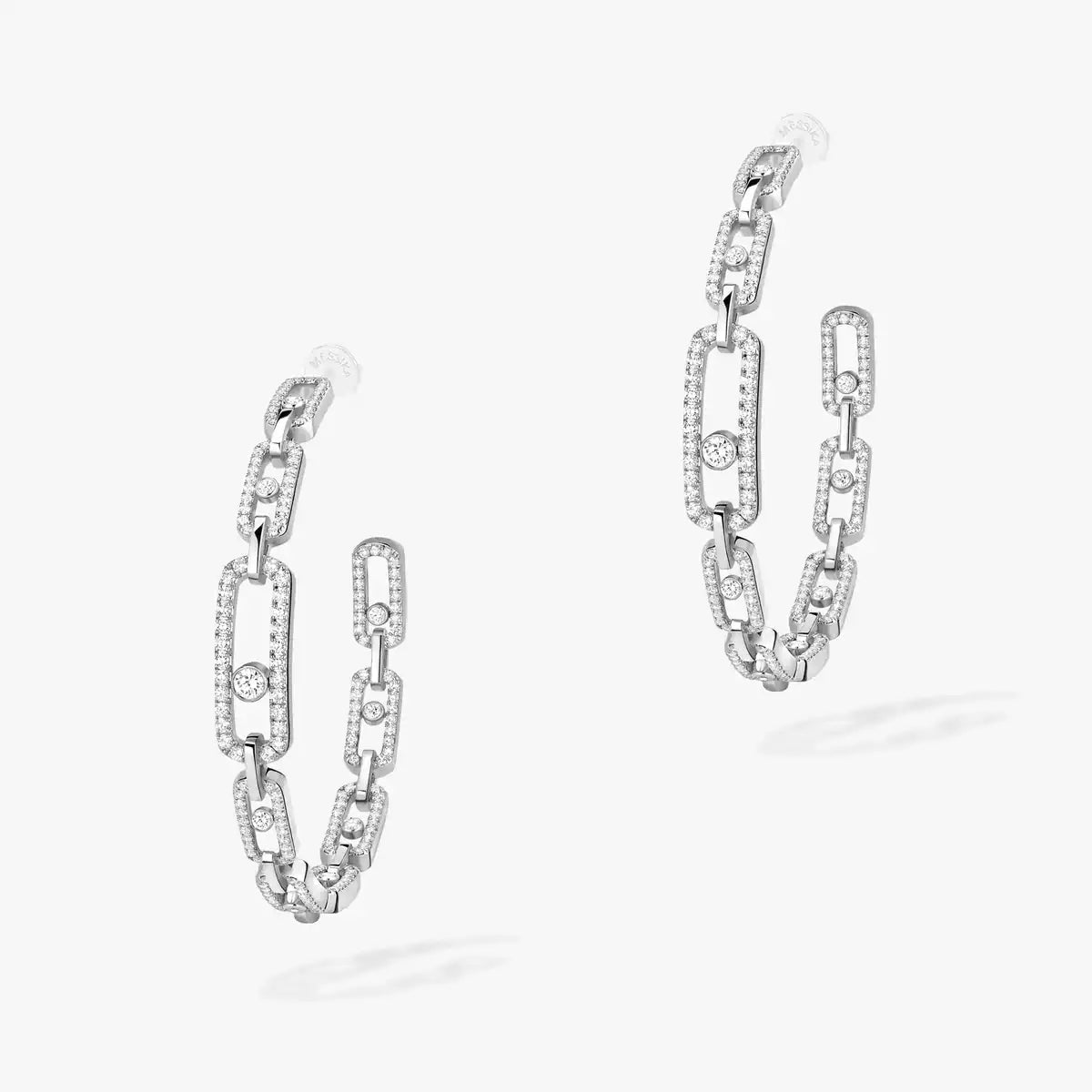 [[Twinkle jewelrys]Move Link Diamond Hoop Earrings