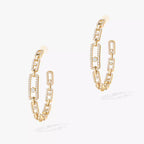 [[Twinkle jewelrys]Move Link Diamond Hoop Earrings