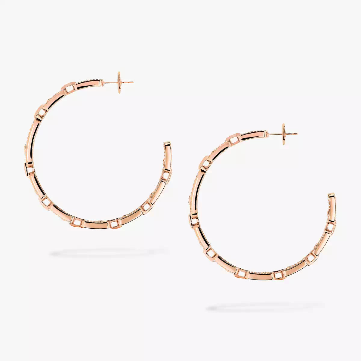 [[Twinkle jewelrys]Move Link Diamond Hoop Earrings