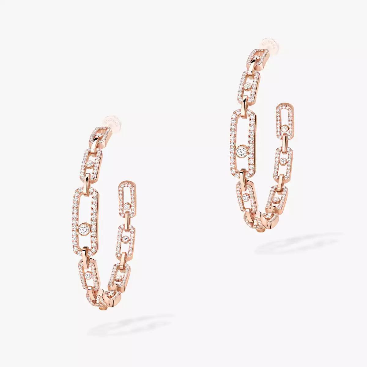 [[Twinkle jewelrys]Move Link Diamond Hoop Earrings